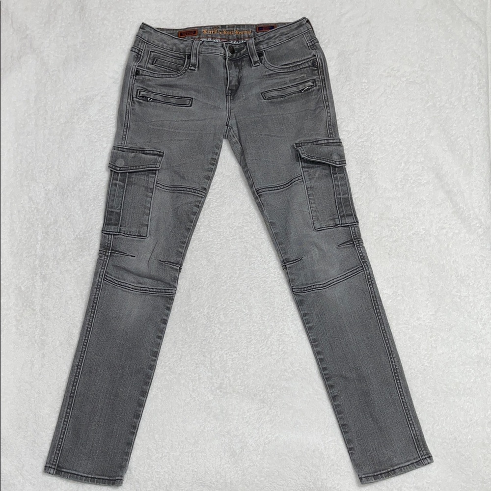 Rock Revival Gray Aylin Skinny Cargo Jeans